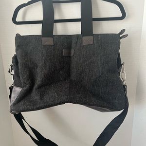 DIONO Charcoal Gray Diaper/Travel Bag Detachable Crossbody Strap Pockets